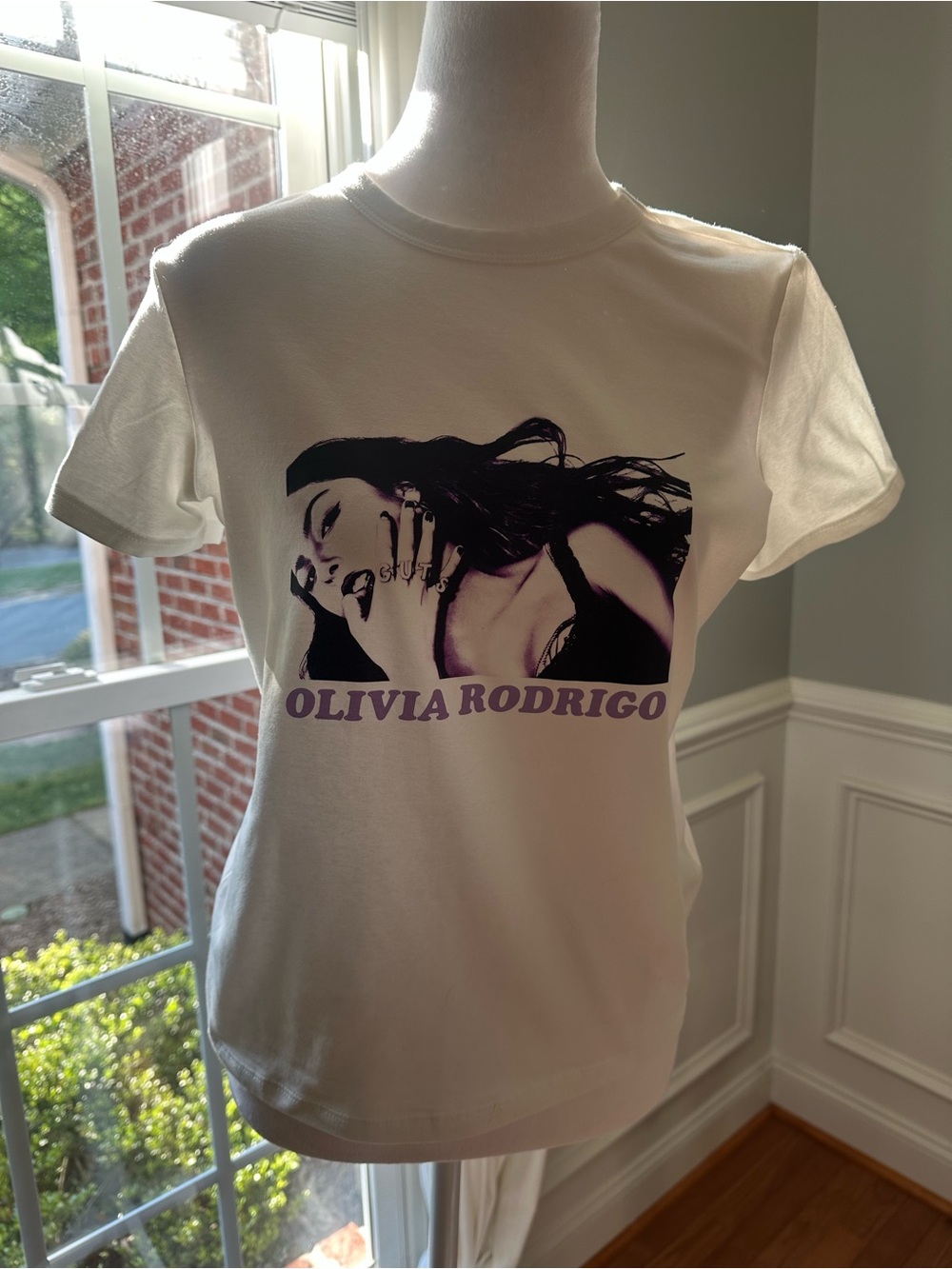 Olivia Rodrigo Fitted White Graphic Tee